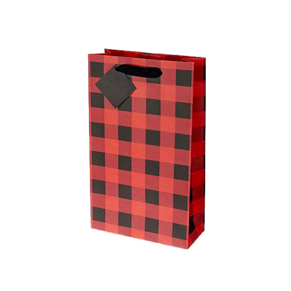 Buffalo Check Double-Bottle Gift Bag