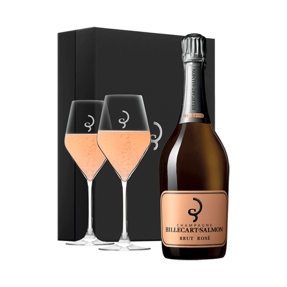 Billecart-Salmon - Brut Rosé Champagne W/ Flutes Gift Set NV