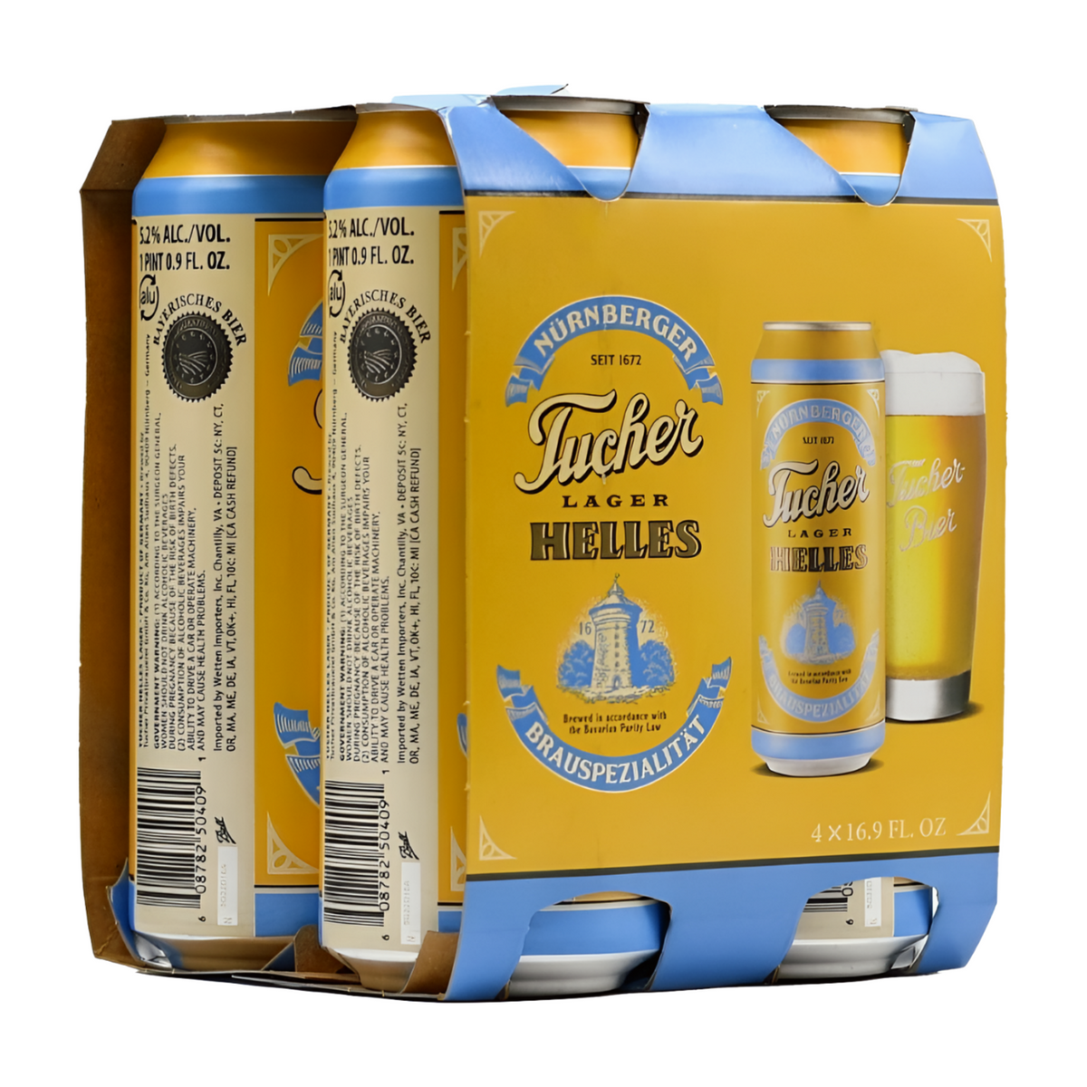 TUCHER HELLES LAGER 4PK CANS