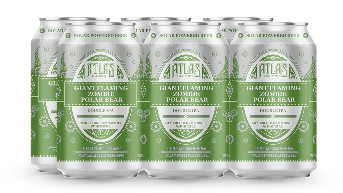 Atlas Giant Flaming Zombie Polar Bear Double IPA 6pk Cans