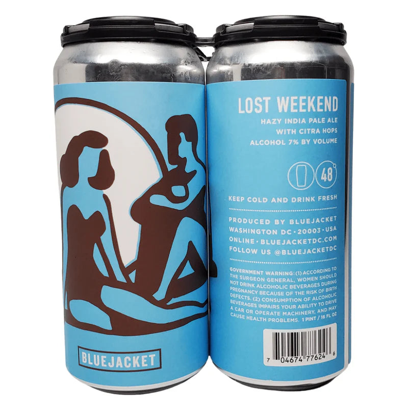 Bluejacket Lost Weekend Hazy IPA 4pk Cans