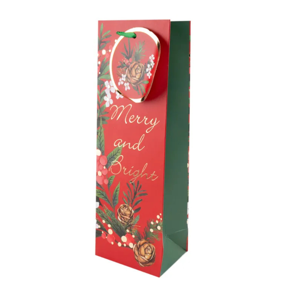 GIFT BAG 2-BOTTLE MERRY & BRIGHT