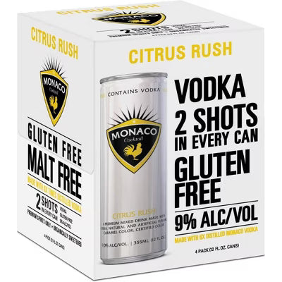 Monaco Citrus Rush Vodka Cocktail 4pk Cans