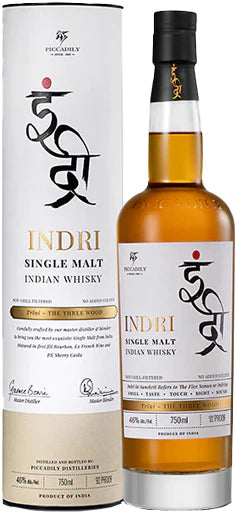 Indri Single Malt Indian Whisky Three Wood 750ml