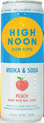 High Noon Sun Sips - Peach Vodka & Soda (4 pack cans)